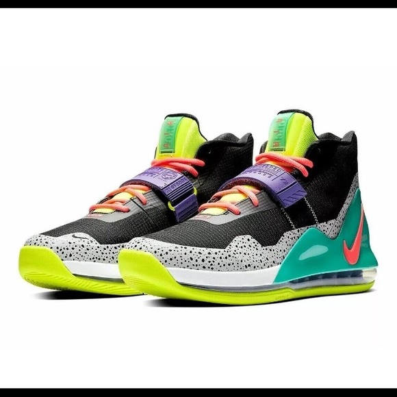 Nike Air Force Max Black Punch Volt Purple Basketb - Picture 3 of 8